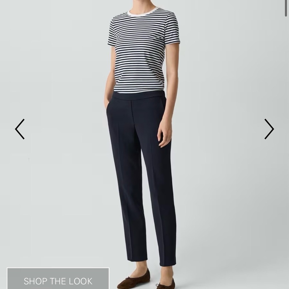Theory Treeca Pull-On in Admiral Stripe Pant. Midnight Navy Size 00